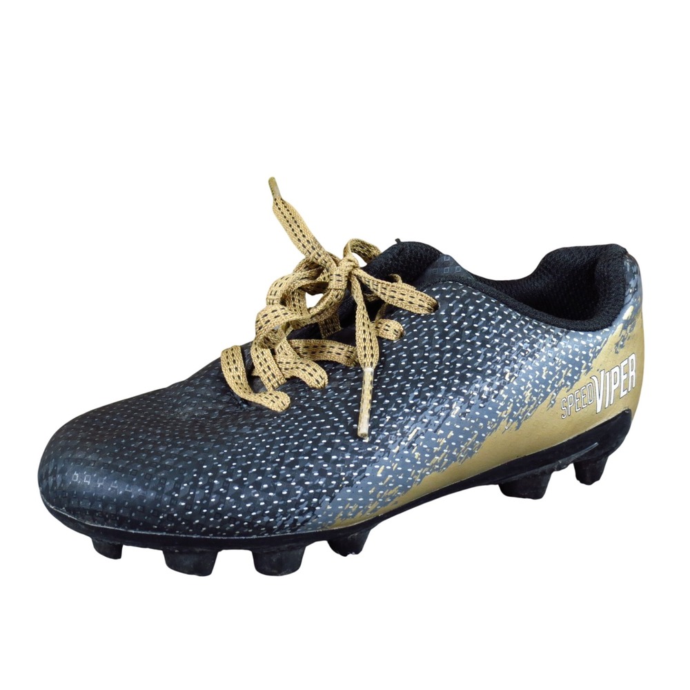 DSG Speed Viper Unisex Kids Soccer Cleats Size 10K Field Sports Black Gold